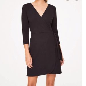 Loft Black V-Neck Wrap dress